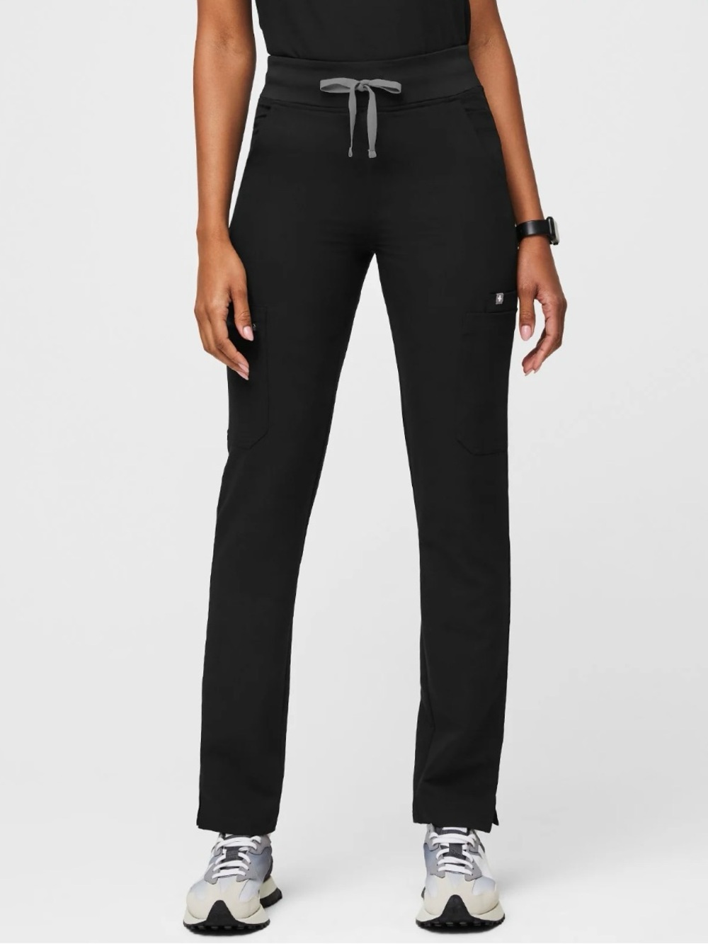 Figs Yola Skinny Scrub Pants Black Sz L